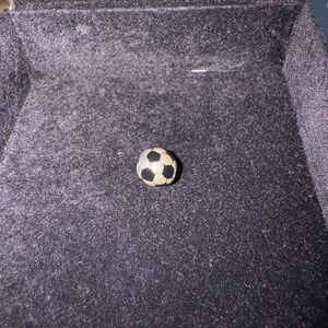 Authentic Retired Pandora Sterling Silver Soccer Ball Charm with Black Enamel